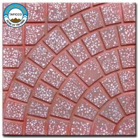 GẠCH VỈA HÈ TERRAZZO CÁNH QUẠT ĐỎ