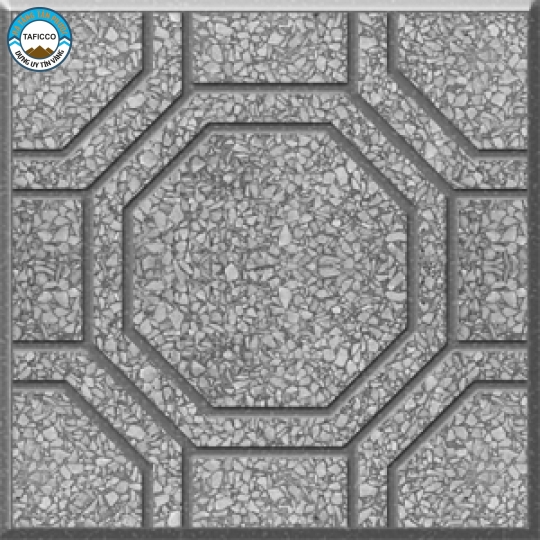 Gạch Terrazzo bát quái màu xám