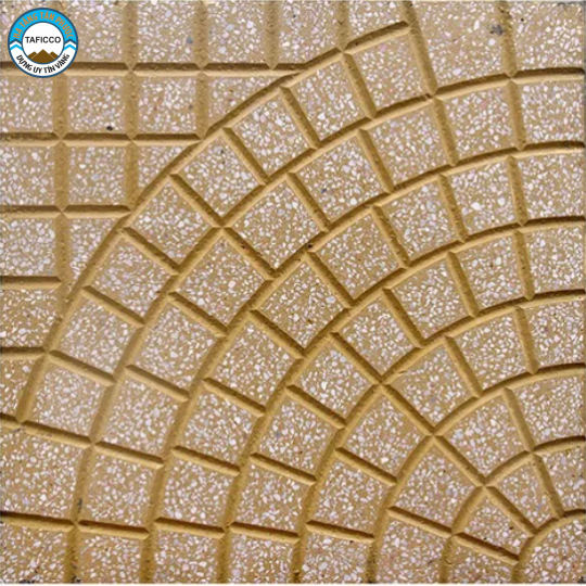 GẠCH VỈA HÈ TERRAZZO CÁNH QUẠT VÀNG