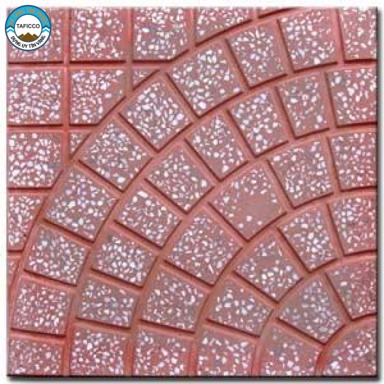 GẠCH VỈA HÈ TERRAZZO CÁNH QUẠT ĐỎ